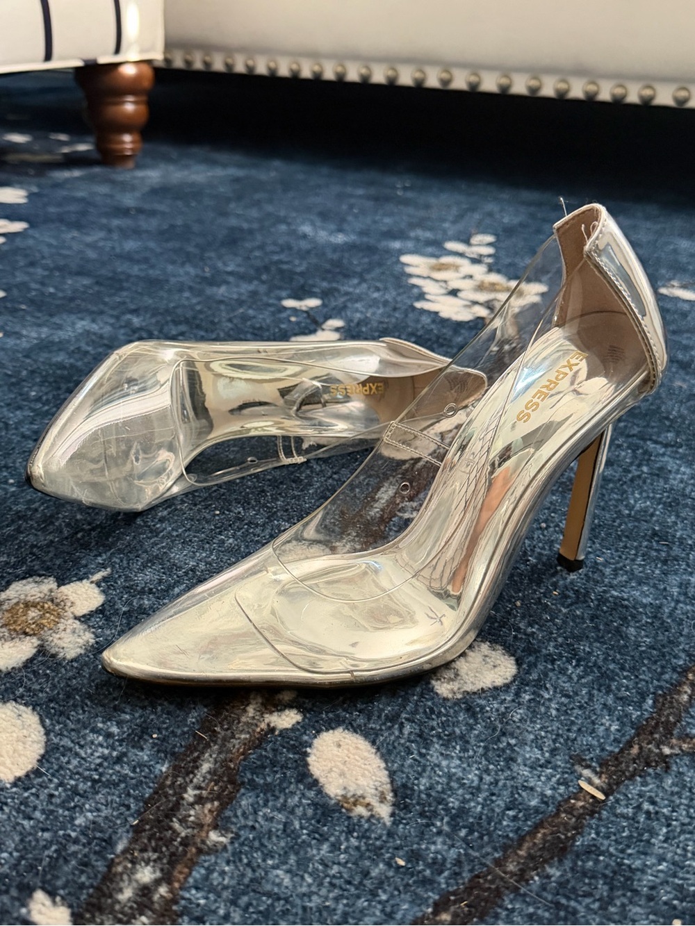 Express Clear PVC Pointed Toe Stiletto Heels